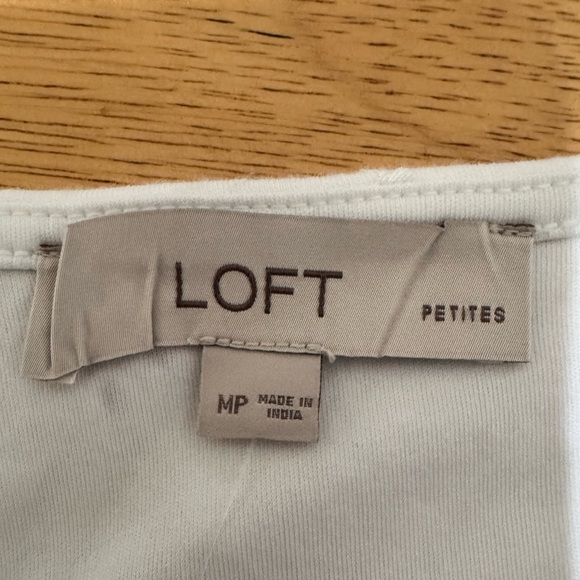 LOFT White Eyelet Cotton Puff Sleeve Tiered Lined Swing Mini Dress Sz MP NWT - Picture 13 of 13